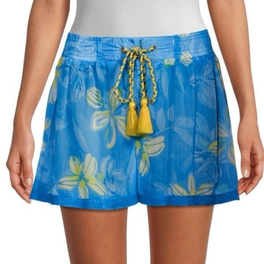 🌻NEW w/tags Ramy Brook Tessa Floral Swimsuit Coverup Short Shorts | Size Large